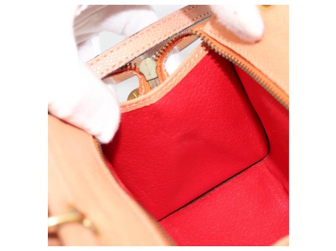 Céline Borsa CELINE in pelle 2way Arancione Oro Auth hk3792 D'oro - vista 21