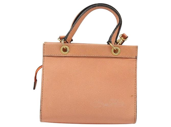 Céline Borsa CELINE in pelle 2way Arancione Oro Auth hk3792 D'oro - vista 3