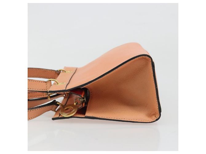 Céline Borsa CELINE in pelle 2way Arancione Oro Auth hk3792 D'oro - vista 5
