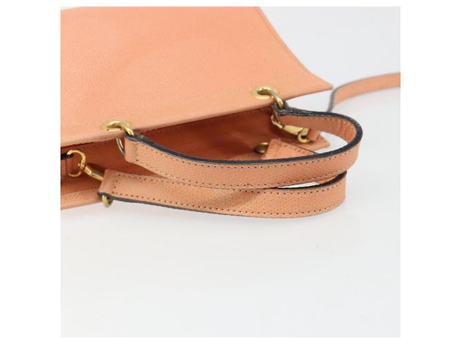 Céline Borsa CELINE in pelle 2way Arancione Oro Auth hk3792 D'oro - vista 7