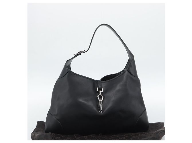 Borsa a tracolla GUCCI Jackie in pelle nera Auth 188007V Nero - vista 22