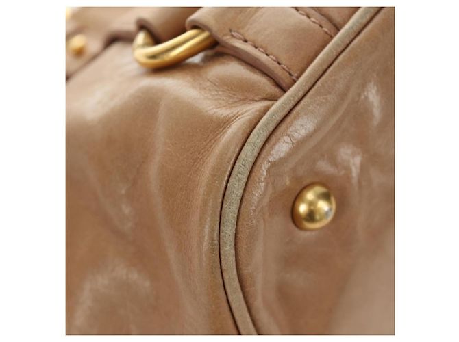 Borsa Miu Miu in pelle beige oro Auth 186439V D'oro - vista 15