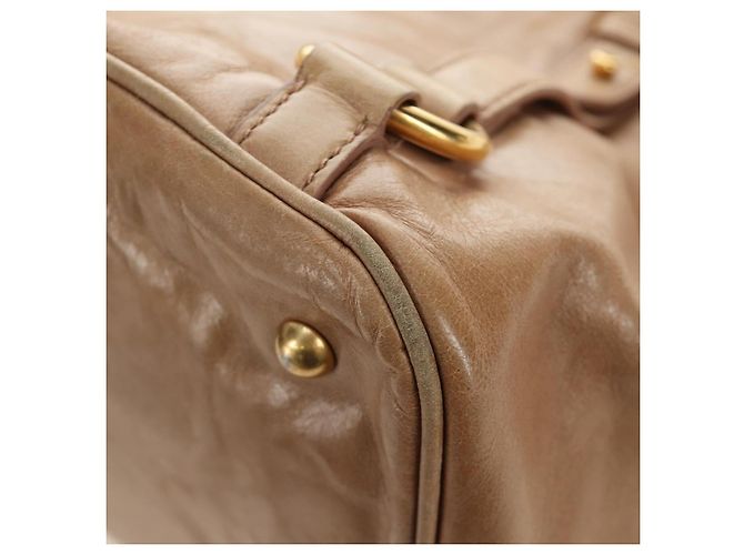 Borsa Miu Miu in pelle beige oro Auth 186439V D'oro - vista 16