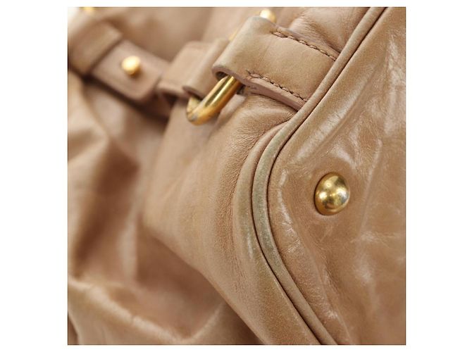 Borsa Miu Miu in pelle beige oro Auth 186439V D'oro - vista 17