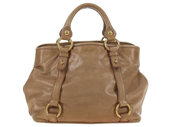 Borsa Miu Miu in pelle beige oro Auth 186439V D'oro - vista 2