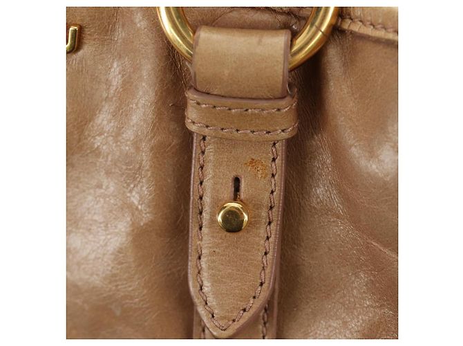 Borsa Miu Miu in pelle beige oro Auth 186439V D'oro - vista 20