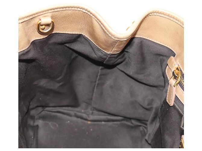 Borsa Miu Miu in pelle beige oro Auth 186439V D'oro - vista 22