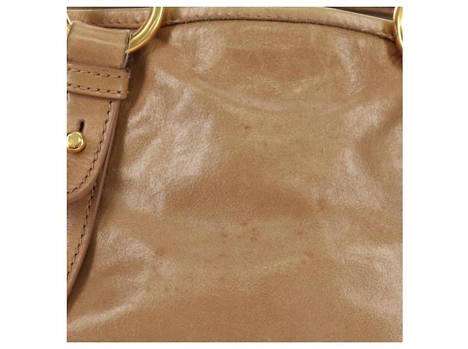 Borsa Miu Miu in pelle beige oro Auth 186439V D'oro - vista 3