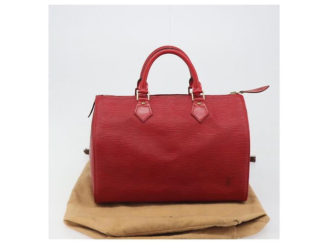 Borsa LOUIS VUITTON Epi Speedy 30 Castilian Red M43007 LV Auth 188522V Rosso - vista 12