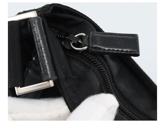 Borsa a Spalla PRADA Nylon Nero Argento Auth BA13615A - vista 16