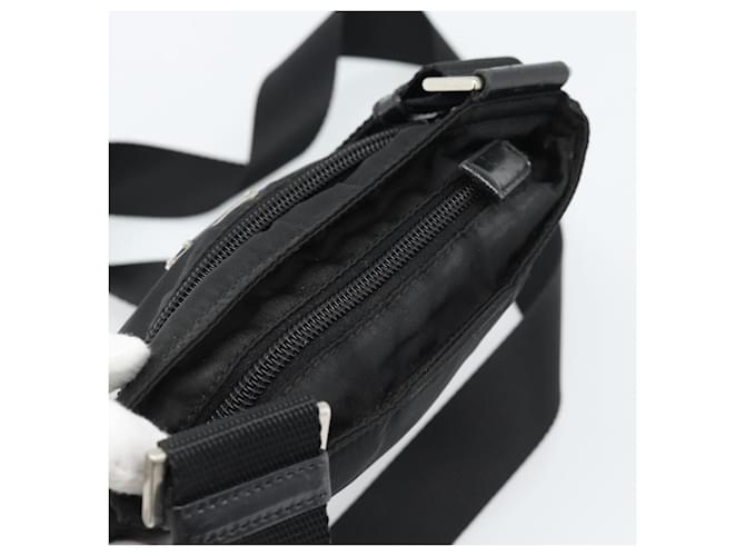 Borsa a Spalla PRADA Nylon Nero Argento Auth BA13615A - vista 6