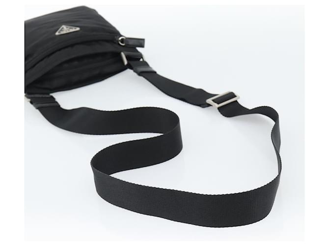 Borsa a Spalla PRADA Nylon Nero Argento Auth BA13615A - vista 7