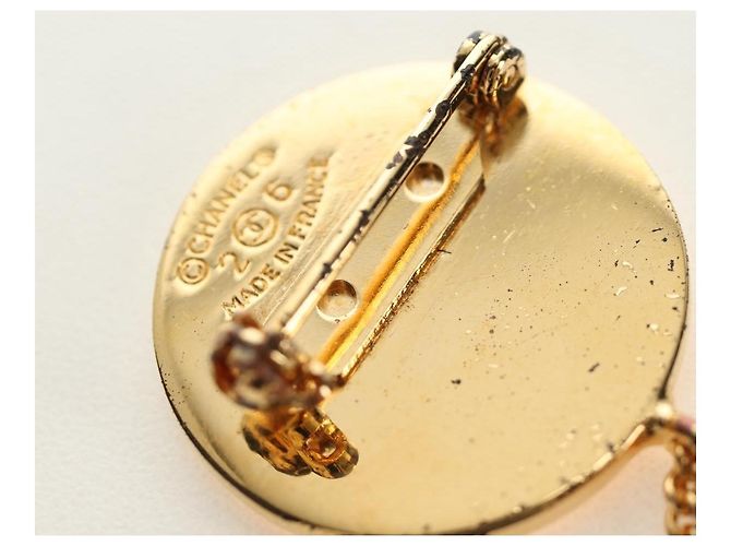 Spilla CHANEL metallo Gold CC Auth 185856M D'oro - vista 10