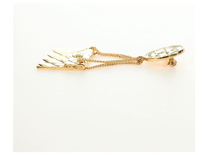 Spilla CHANEL metallo Gold CC Auth 185856M D'oro - vista 13