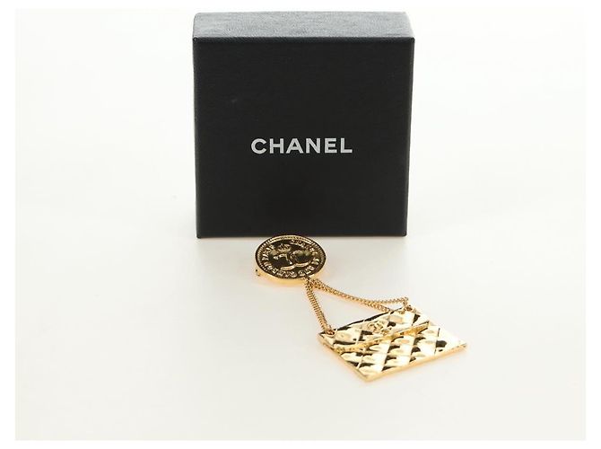 Spilla CHANEL metallo Gold CC Auth 185856M D'oro - vista 16