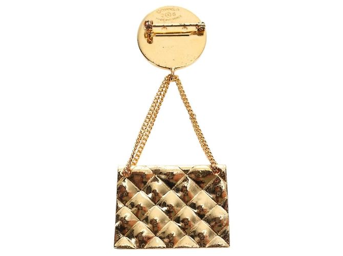 Spilla CHANEL metallo Gold CC Auth 185856M D'oro - vista 6