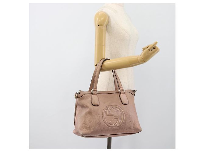 Borsa GUCCI Soho in pelle 2way Pink Gold 308362 Auth fm5364 Rosa D'oro - vista 23
