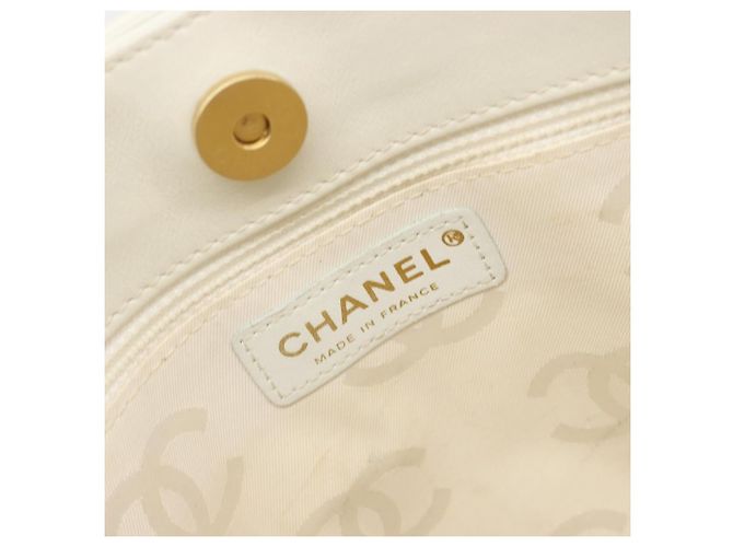 Borsa CHANEL Wild stitch in Pelle Bianco Oro CC Auth mr2601A D'oro - vista 16