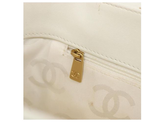 Borsa CHANEL Wild stitch in Pelle Bianco Oro CC Auth mr2601A D'oro - vista 20