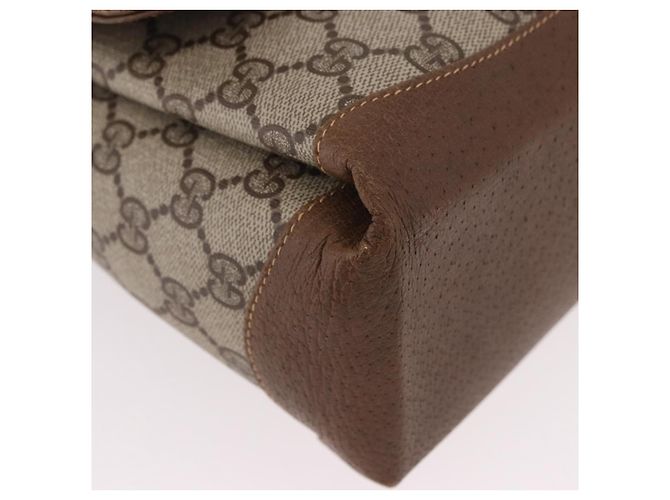 Borsa a Spalla GUCCI GG Supreme PVC Beige Oro Auth 188325 D'oro - vista 10