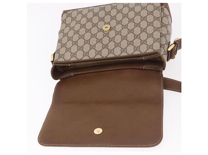 Borsa a Spalla GUCCI GG Supreme PVC Beige Oro Auth 188325 D'oro - vista 15