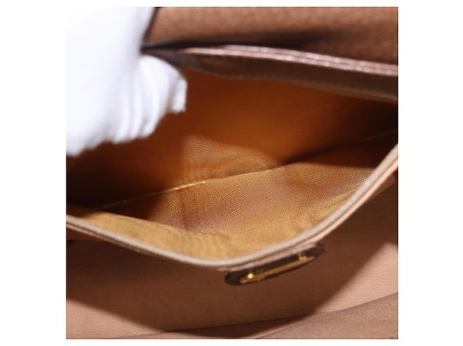 Borsa a Spalla GUCCI GG Supreme PVC Beige Oro Auth 188325 D'oro - vista 21
