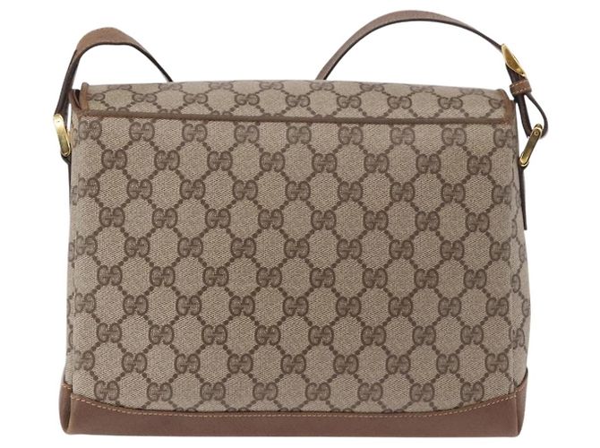 Borsa a Spalla GUCCI GG Supreme PVC Beige Oro Auth 188325 D'oro - vista 3