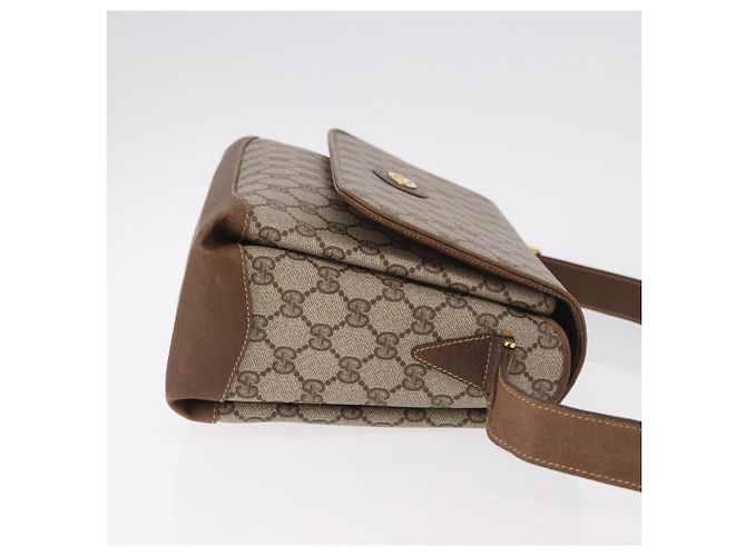 Borsa a Spalla GUCCI GG Supreme PVC Beige Oro Auth 188325 D'oro - vista 4