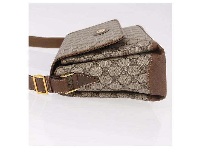 Borsa a Spalla GUCCI GG Supreme PVC Beige Oro Auth 188325 D'oro - vista 5