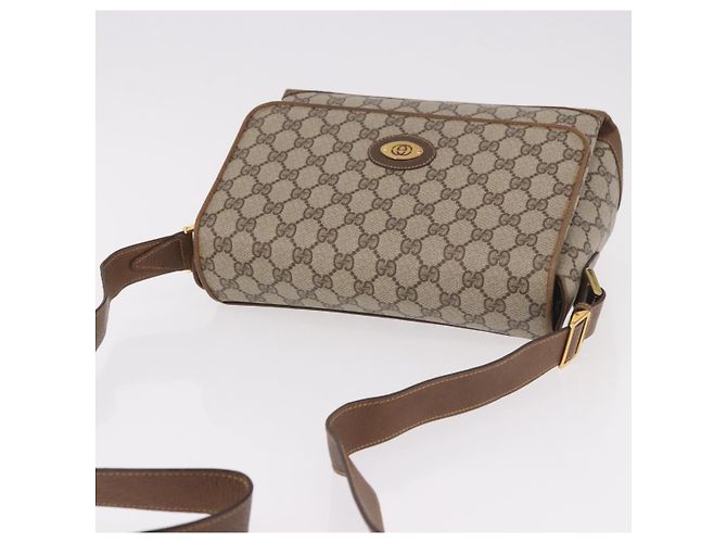 Borsa a Spalla GUCCI GG Supreme PVC Beige Oro Auth 188325 D'oro - vista 6
