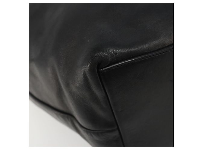 Bolso PRADA de cuero negro plata Auth 186430A - vista 11