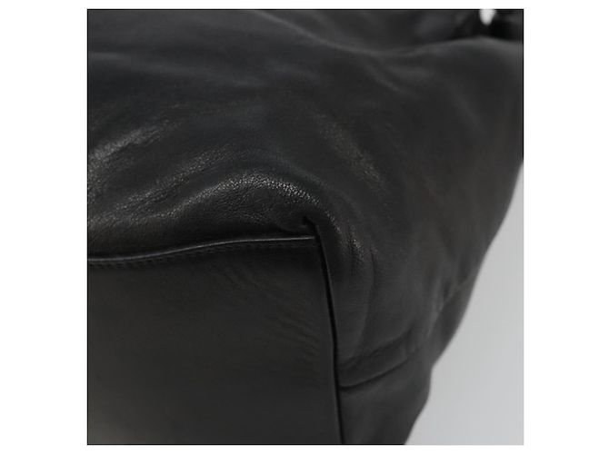 Bolso PRADA de cuero negro plata Auth 186430A - vista 12