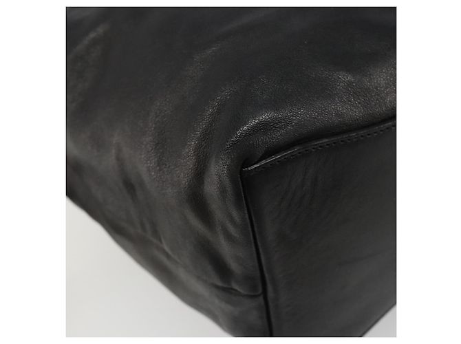Bolso PRADA de cuero negro plata Auth 186430A - vista 13