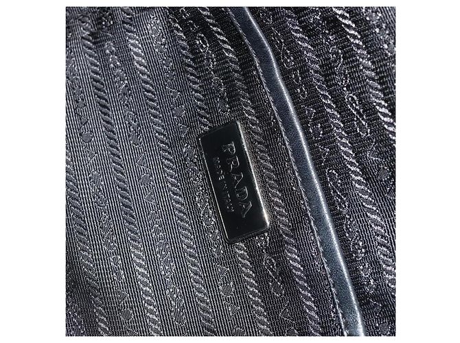 Bolso PRADA de cuero negro plata Auth 186430A - vista 18