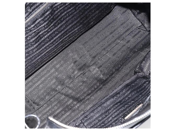 Bolso PRADA de cuero negro plata Auth 186430A - vista 19