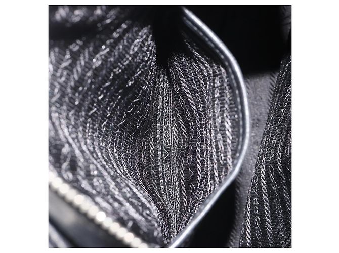 Bolso PRADA de cuero negro plata Auth 186430A - vista 24