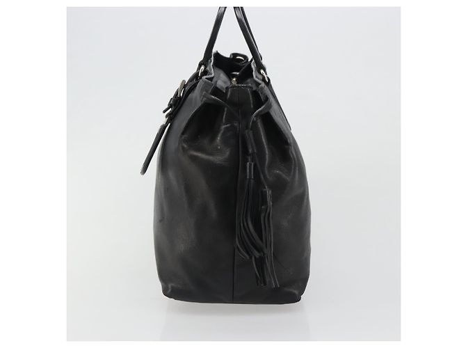 Bolso PRADA de cuero negro plata Auth 186430A - vista 4