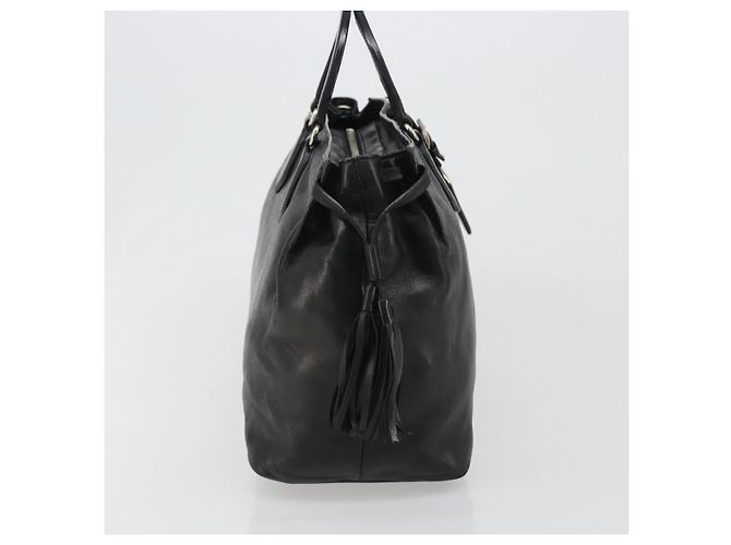 Bolso PRADA de cuero negro plata Auth 186430A - vista 5