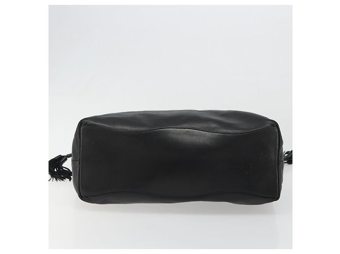 Bolso PRADA de cuero negro plata Auth 186430A - vista 9