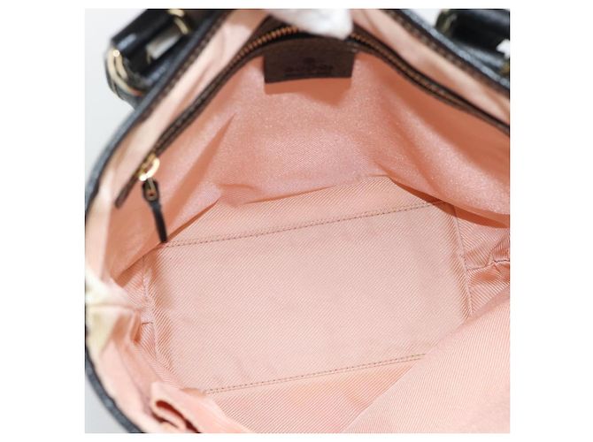 Borsa GUCCI Satin Nero Oro 153361 Auth 188253A D'oro - vista 15