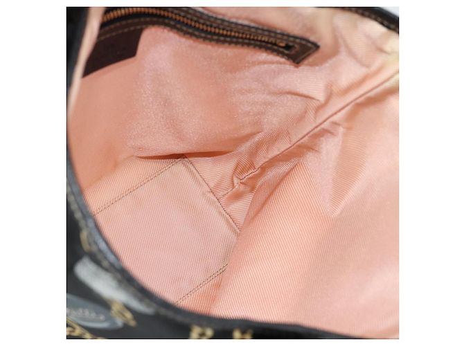 Borsa GUCCI Satin Nero Oro 153361 Auth 188253A D'oro - vista 16