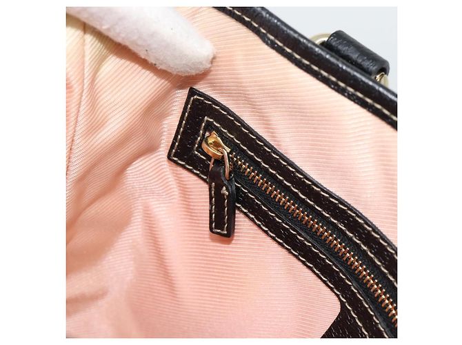 Borsa GUCCI Satin Nero Oro 153361 Auth 188253A D'oro - vista 18