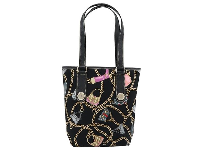 Borsa GUCCI Satin Nero Oro 153361 Auth 188253A D'oro - vista 2