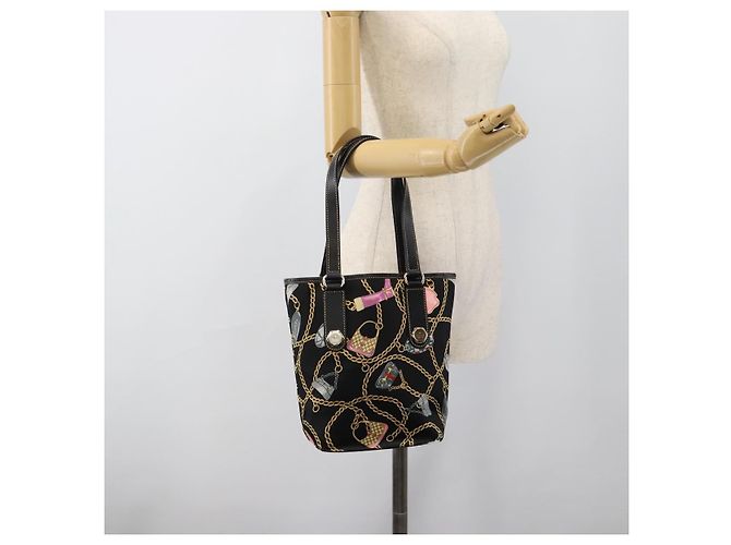 Borsa GUCCI Satin Nero Oro 153361 Auth 188253A D'oro - vista 21