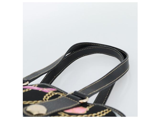 Borsa GUCCI Satin Nero Oro 153361 Auth 188253A D'oro - vista 8