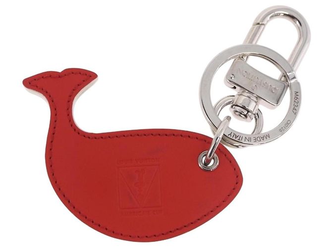 LOUIS VUITTON Charm Whale America's Cup Pelle Rosso Nero M62347 Auth bs35710V - vista 3