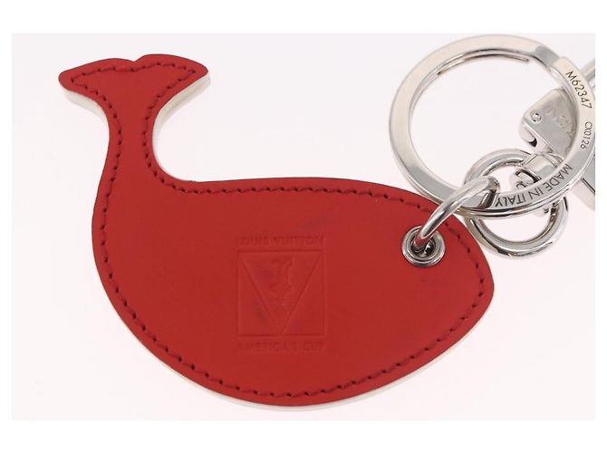 LOUIS VUITTON Charm Whale America's Cup Pelle Rosso Nero M62347 Auth bs35710V - vista 6