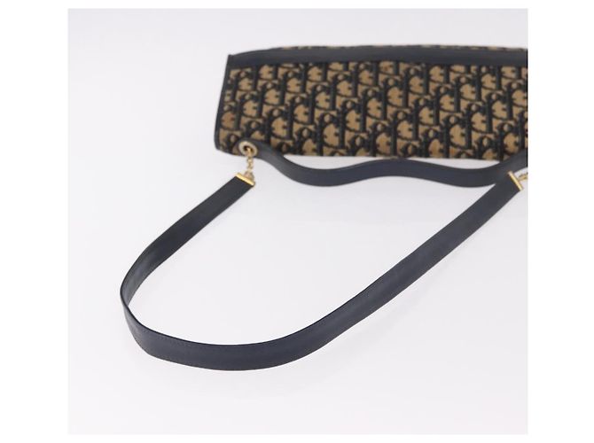 Borsa Christian Dior Trotter Canvas 2way Navy Gold Auth 188822 D'oro Blu navy - vista 10