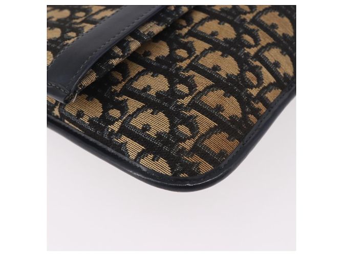Borsa Christian Dior Trotter Canvas 2way Navy Gold Auth 188822 D'oro Blu navy - vista 13