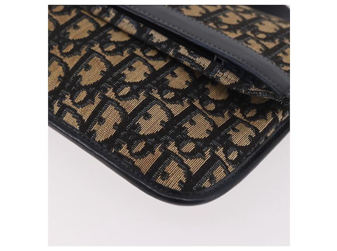 Borsa Christian Dior Trotter Canvas 2way Navy Gold Auth 188822 D'oro Blu navy - vista 14